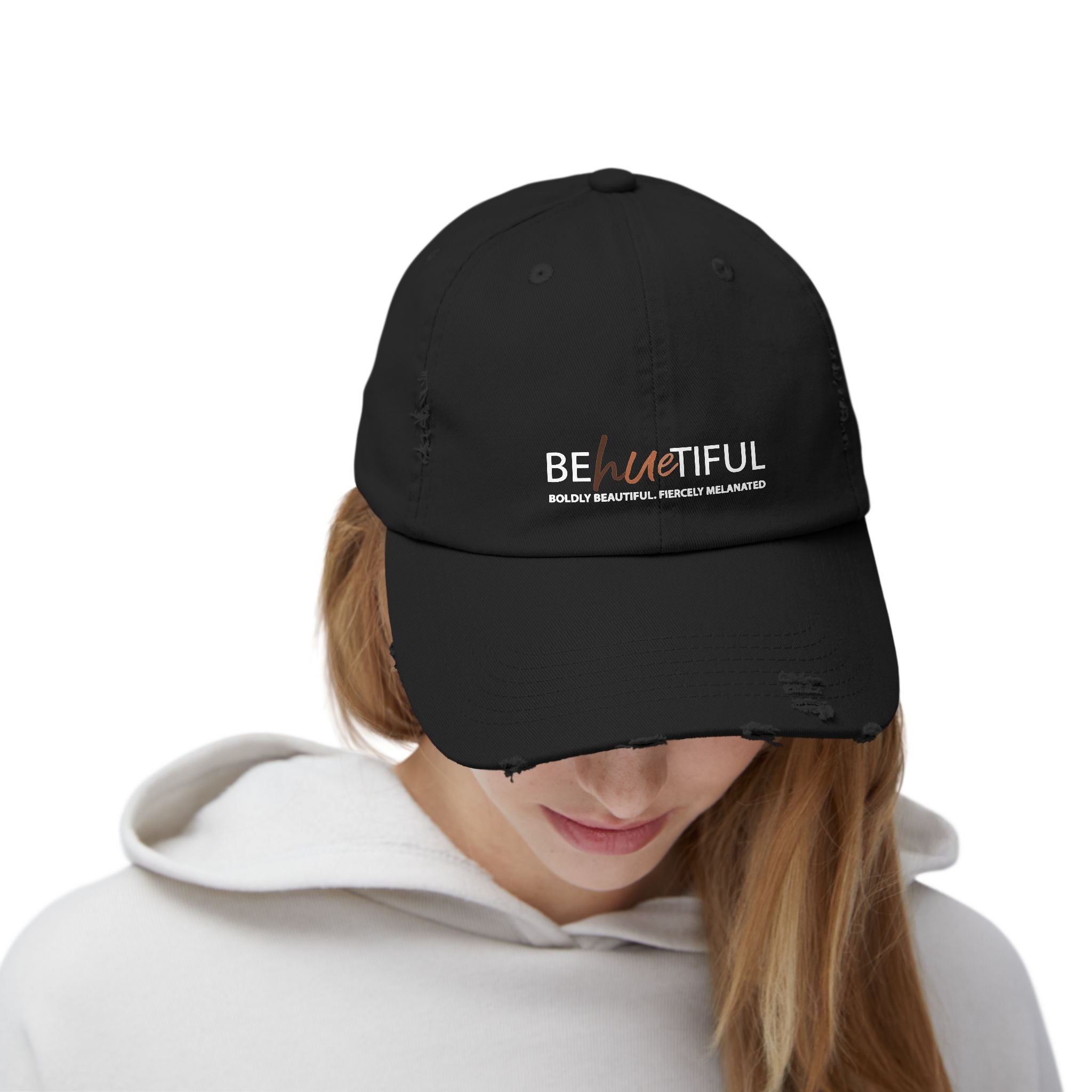 Boldly Beautiful. Fiercely Melanted Distressed Cap