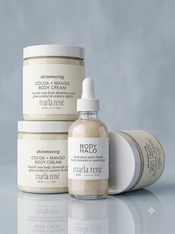 Shimmering Cocoa + Mango Body Cream + Body Halo